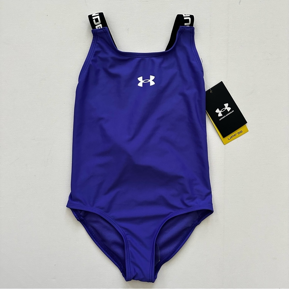 Under Armour Girls Royal Purple One Piece Swimsuit Size 6
